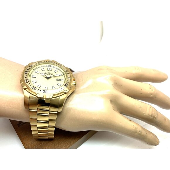Invicta Men's Watch Pro Diver 25786 Quartz Gold Dial Date Stainless Steel 46mm - Picture 4 of 14